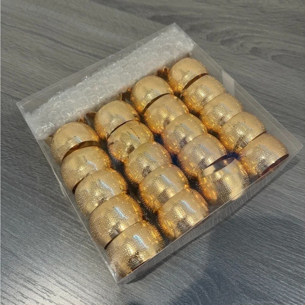 25pc Rose Gold Round Lightweight Napkin Rings